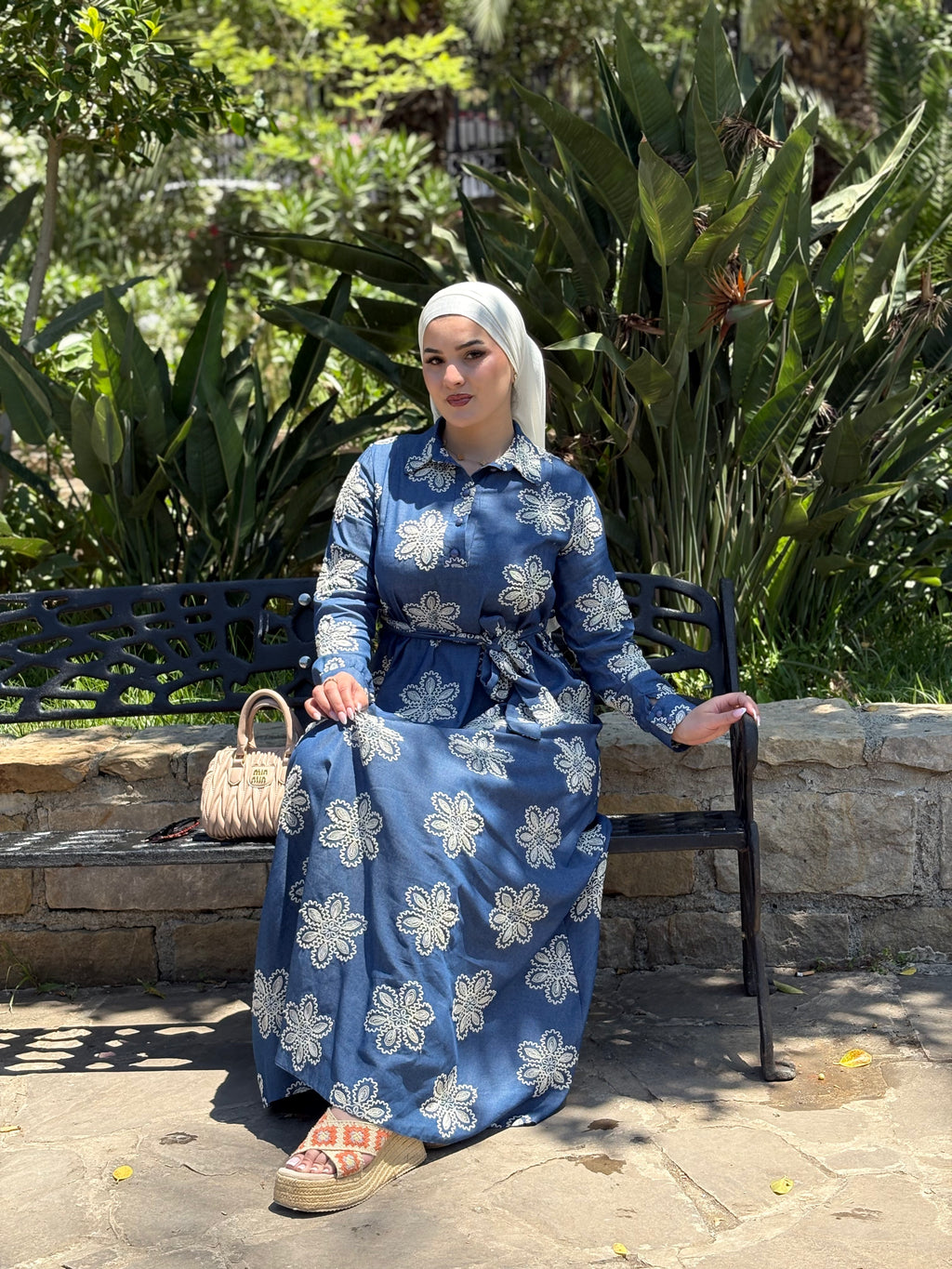 ROBE LIN JEAN BRODEE