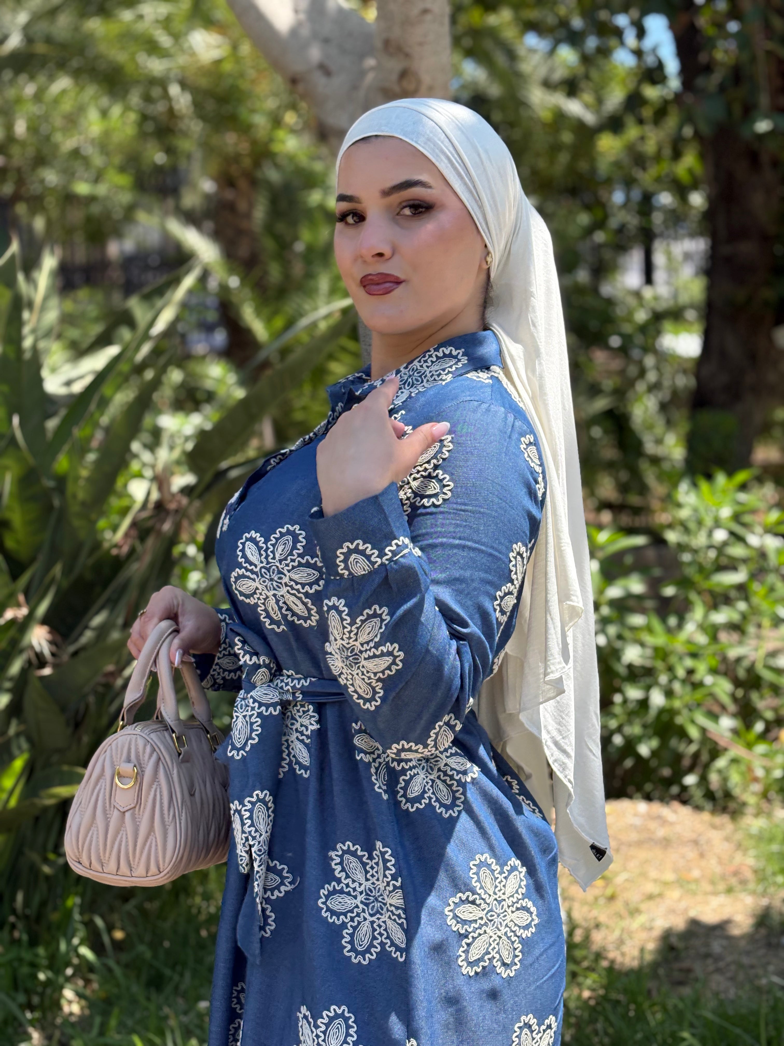 ROBE LIN JEAN BRODEE