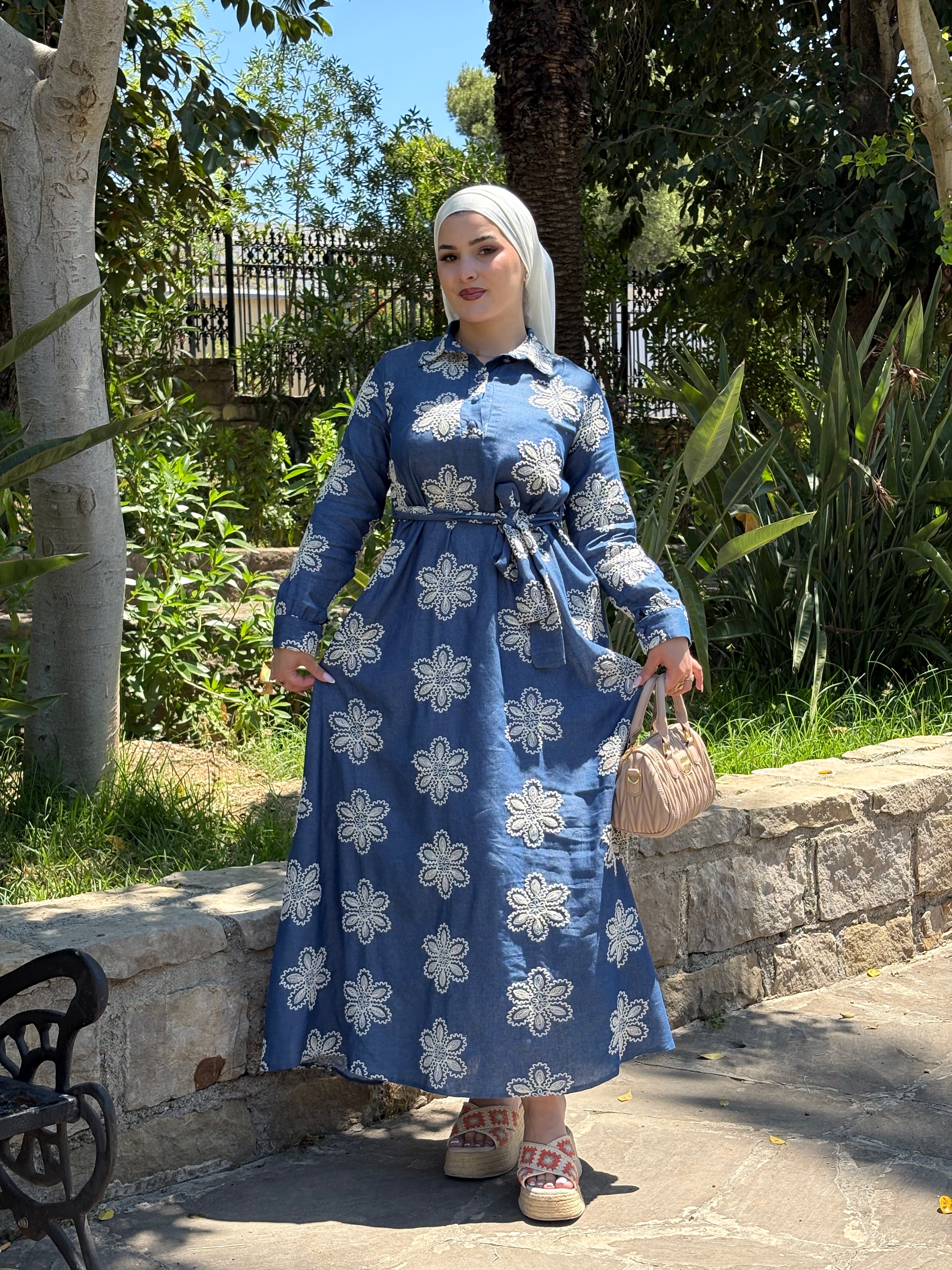 ROBE LIN JEAN BRODEE