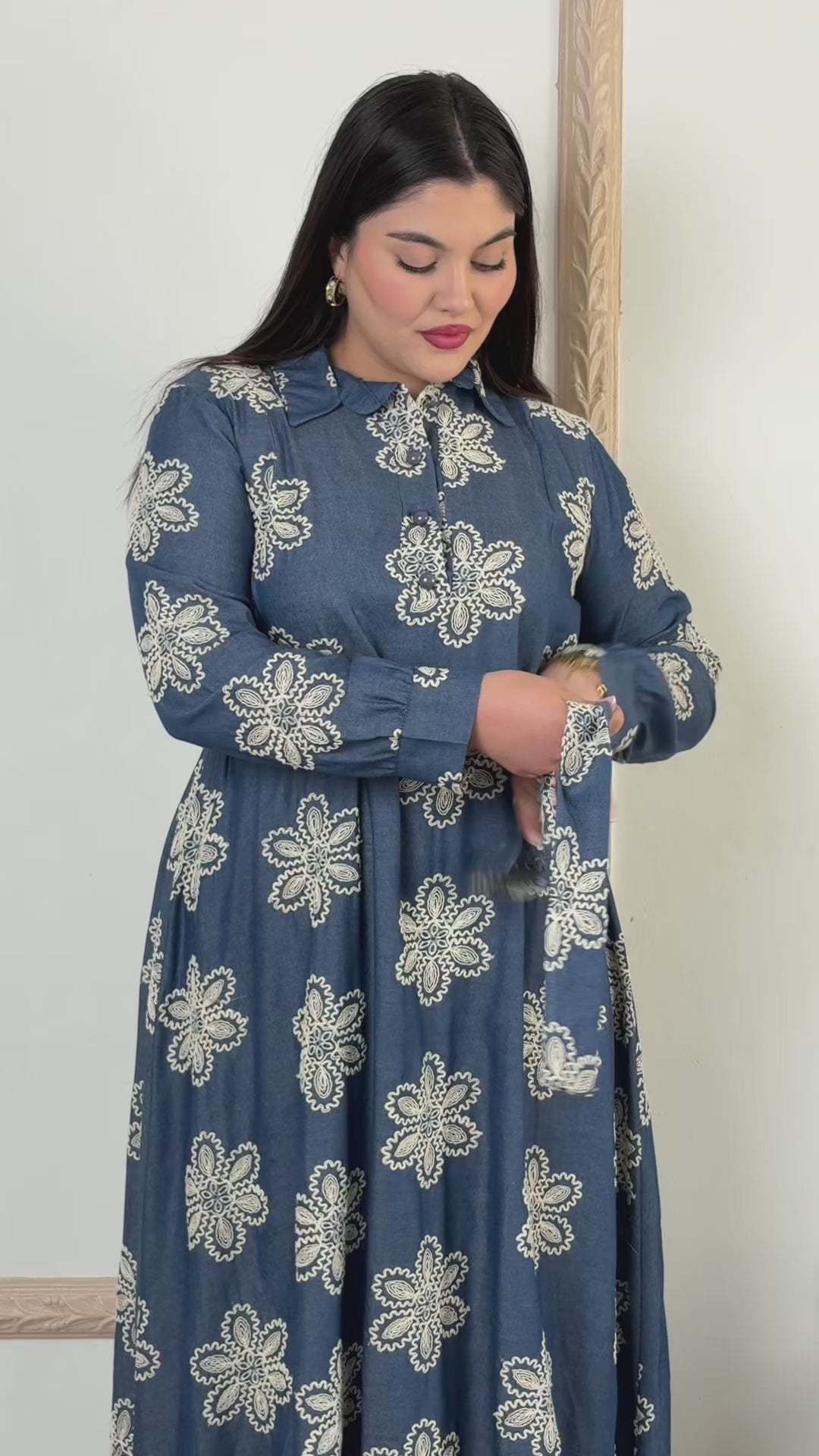 ROBE LIN JEAN BRODEE